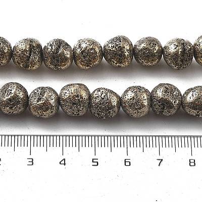 Electroplated Natural Lava Rock Beads Strands G-A251-D01-01J-1