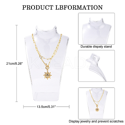 Organic Glass Necklace & Earring Standing Bust Displays NDIS-E006-2C-1