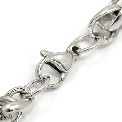 Tarnish Resistant Trendy 304 Stainless Steel Wheat Chain Bracelets STAS-A028-B003P-1
