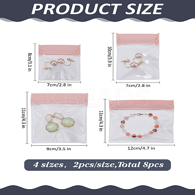 8pcs 4 Styles Self-Sealing EVA Jewelry Storage Bag ABAG-LP0001-13-1