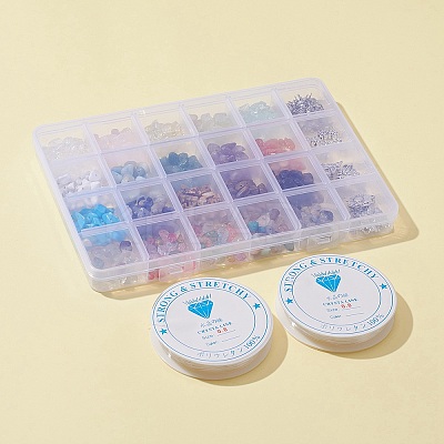 DIY Gemstone Bracelet Necklace Making Kit DIY-FS0002-93-1
