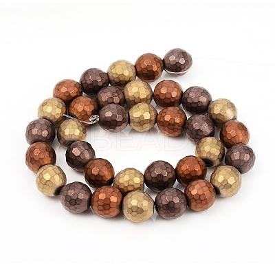 PVD Vacuum Plating Non-magnetic Synthetic Hematite Beads Strands X-G-F682-01C-1