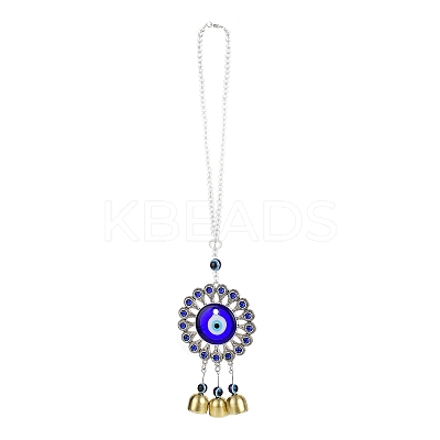 Evil Eye Alloy Lampwork Pendant Decorations LS-HJEW-M005-02F-AS-1