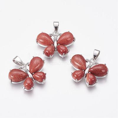 Natural & Synthetic Mixed Stone Pendants G-G651-B-1