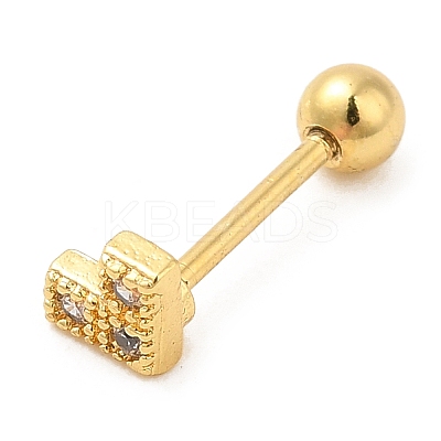 Brass Micro Pave Clear Cubic Zirconia Stud Earrings LS-EJEW-L265-01G-1