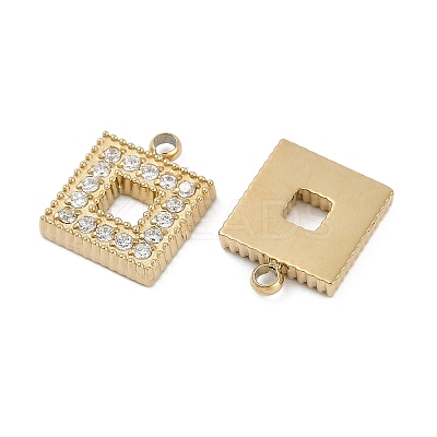 304 Stainless Steel Micro Pave Cubic Zirconia Pendants STAS-I325-025G-02-1