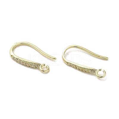 Brass Micro Pave Cubic Zirconia Earring Hooks KK-C048-14B-G-1