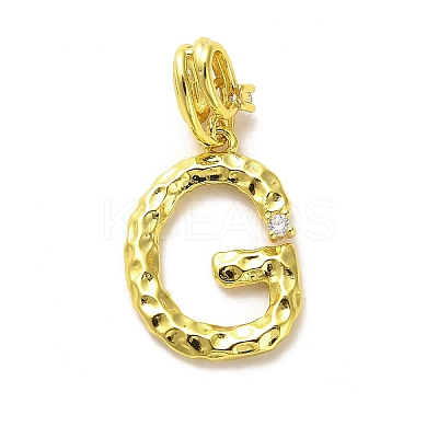 Rack Plating Brass Micro Pave Cubic Zirconia European Dangle Charms KK-L210-015G-G-1