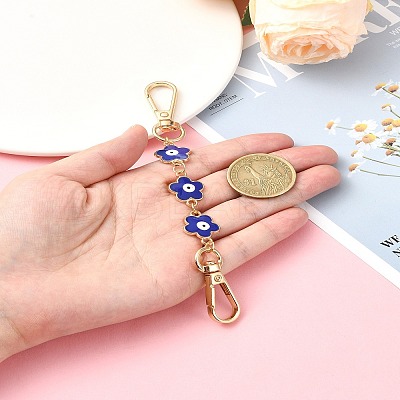 Alloy Enamel Evil Eye Flower Link Bag Strap FIND-YW00004-1