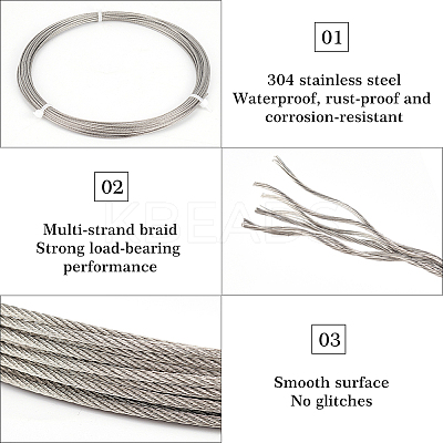 4Roll 304 Stainless Steel Wire TWIR-BC0001-38-1