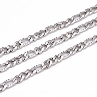 Tarnish Resistant 304 Stainless Steel Mother-Son Chains CHS-K001-32-3mm-1