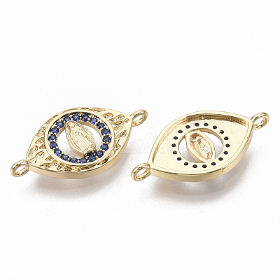 Real 18K Gold Plated Brass Micro Pave Clear Cubic Zirconia Links KK-R126-032-NF-1