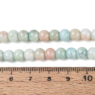 Ombre Effect Opaque Crackle Glass Beads Strands GLAA-Q106-01A-A06-1