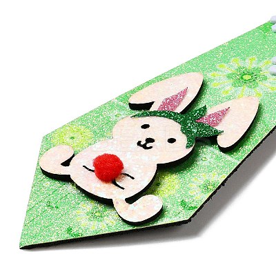 Easter Theme Rabbit Egg Glitter Felt Necktie AJEW-C030-01E-1