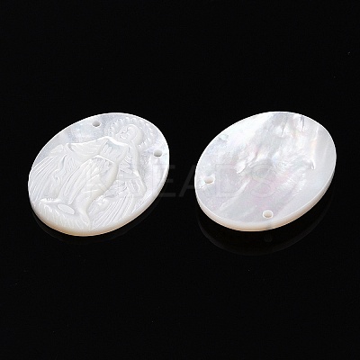 Natural White Shell Mother of Pearl Shell Pendants SSHEL-S264-010-1