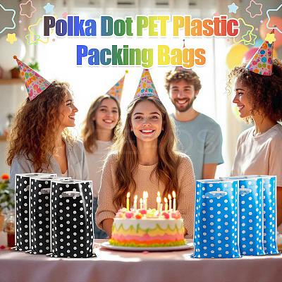 Polka Dot PET Plastic Packing Bags with Die Cut Hole Handle ABAG-TADJ0002-001H-1