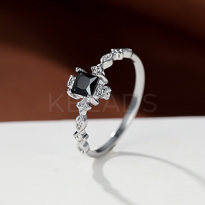 Brass Micro Pave Cubic Zirconia Finger Rings FS-WG8C77A-01-1
