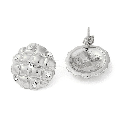 304 Stainless Steel Cubic Zirconia Stud Earrings for Women EJEW-U003-22P-1