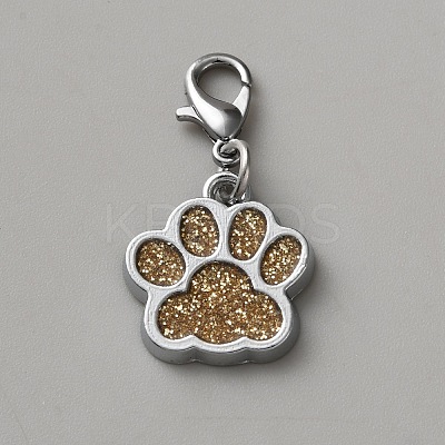 Zinc Alloy Enamel Glitter Powder Pendant Decoration HJEW-WH0001-14P-09-1