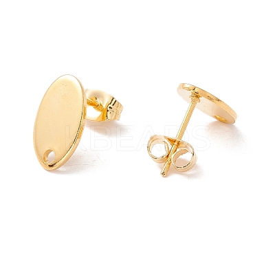 201 Stainless Steel Stud Earring Findings with Hole EJEW-A071-01B-G-1