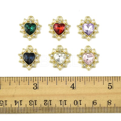 6Pcs 6 Color Acrylic Rhinestone Pendants FIND-FS0001-38-1