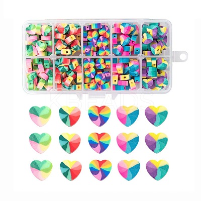 300Pcs 5 Styles Handmade Polymer Clay Beads CLAY-LS0001-04-1