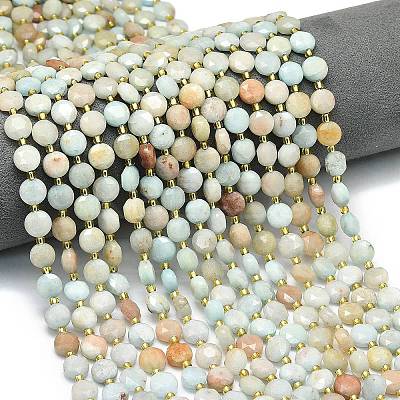 Natural Dyed White Jade Imitation Flower Amazonite Beads Strands G-C116-A54-02-1