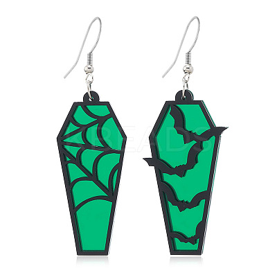 Halloween Coffin Acrylic Dangle Earrings FS-WG35652-05-1