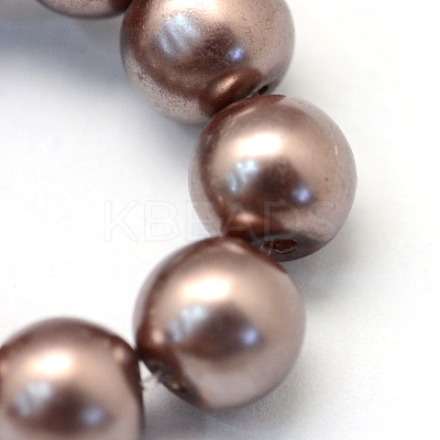 Baking Paint Pearlized Glass Pearl Round Bead Strands HY-Q330-8mm-78-1