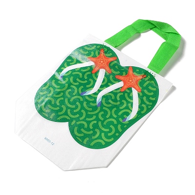 Summer Beach Theme Printed Flip Flops Non-Woven Reusable Folding Gift Bags with Handle LS-ABAG-F009-E12-1