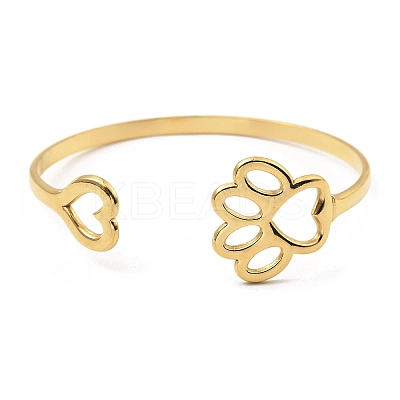304 Stainless Steel Cuff Bangles BJEW-P302-07G-1