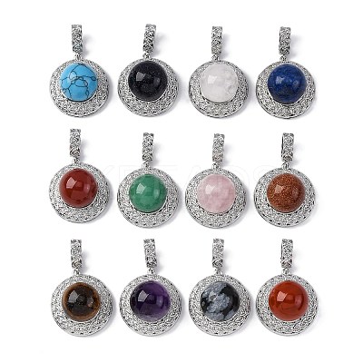 Natural & Synthetic Mixed Gemstone Pendants G-K339-04P-1
