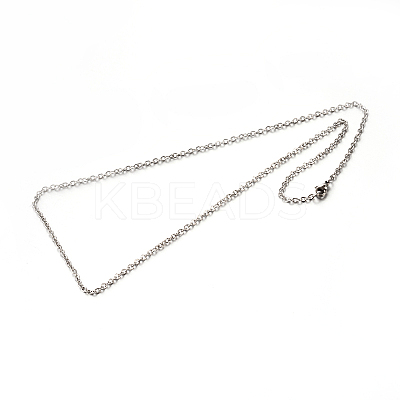Tarnish Resistant 304 Stainless Steel Cable Chain Necklaces STAS-M174-027P-1