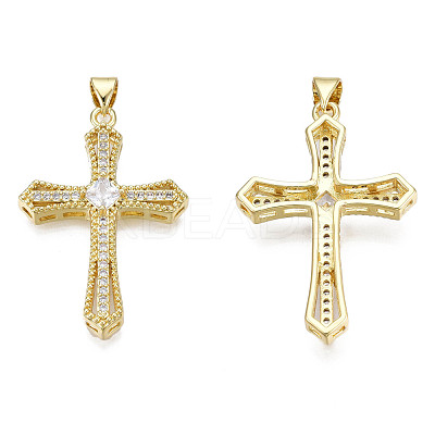 Brass Micro Pave Cubic Zirconia Pendants KK-N227-86A-1