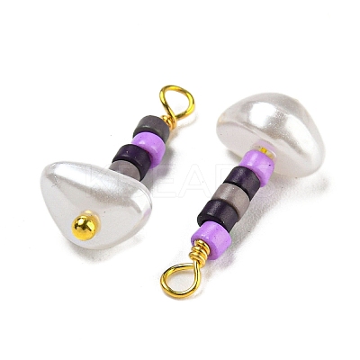 ABS Plastic Imitation Pearl Pendants KK-C046-01B-1