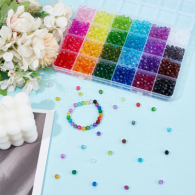 24 Colors Transparent Acrylic Beads TACR-PH0001-93B-1
