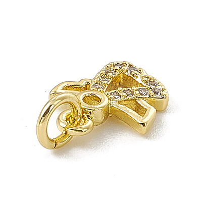 Brass Micro Pave Cubic Zirconia Charms ZIRC-F132-90G-1