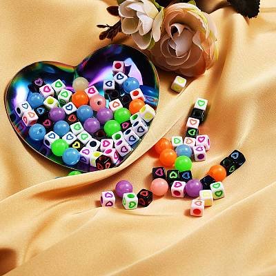 450pcs 18 Colors Opaque Acrylic European Beads MACR-SZ0001-17-1