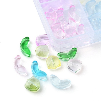 80Pcs 8 Styles Spray Painted Transparent Glass Beads GLAA-YW0001-89-1