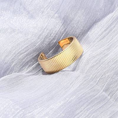 304 Stainless Steel Open Cuff Rings for Women RJEW-K309-31G-1