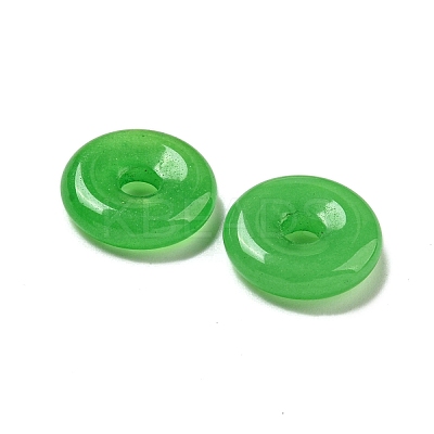 Natural Malaysia Jade Donut/Pi Disc Charms G-G142-01N-1