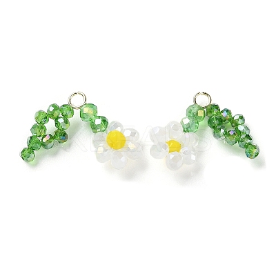 Glass Beaded Pendants GLAA-C028-07F-1