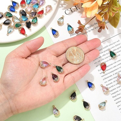 18Pcs 3 Colors Transparent Glass Pendants GLAA-YW0004-52A-1