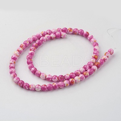 Natural Ocean White Jade Bead Strands G-G916-6mm-03-1
