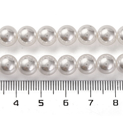 Baking Paint Pearlized Glass Pearl Round Bead Strands PEAR-H019-02C-04-1