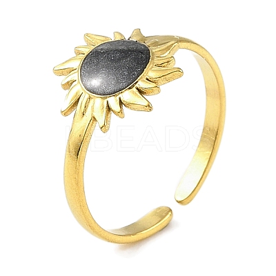 304 Stainless Steel Enamel Open Cuff Rings for Women RJEW-F166-40G-02-1
