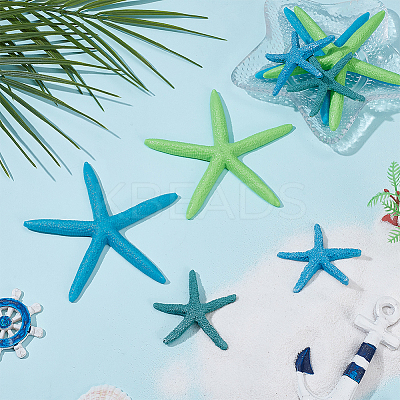 8Pcs 4 Styles Resin & Acrylic Artificial Starfish Ornaments OACR-WR0001-07-1