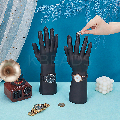 2Pcs PVC Male Mannequin Right Hand Jewelry Bracelet Watch Ring Display Stands ODIS-UN0001-13-1