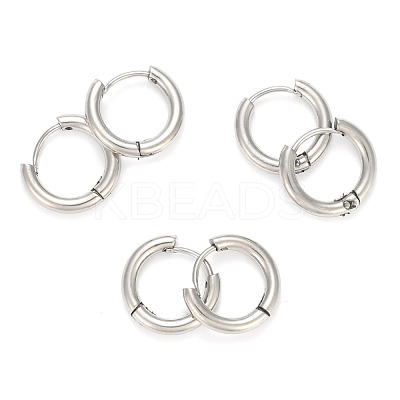 Tarnish Resistant 202 Stainless Steel Huggie Hoop Earrings A-EJEW-O087-06F-P-1
