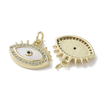 Brass Micro Pave Cubic Zirconia Pendants KK-G485-33B-G-1